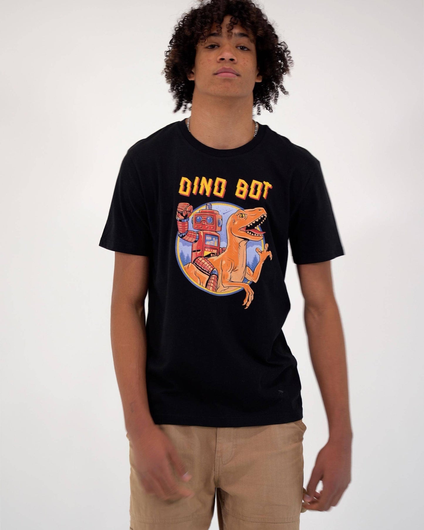 T-shirt Dino Bot con grafica vintage