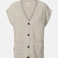 Gilet oversize in lana d’agnello con bottoni e scollo a V