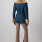 Giacca in denim con bordo in ecopelliccia