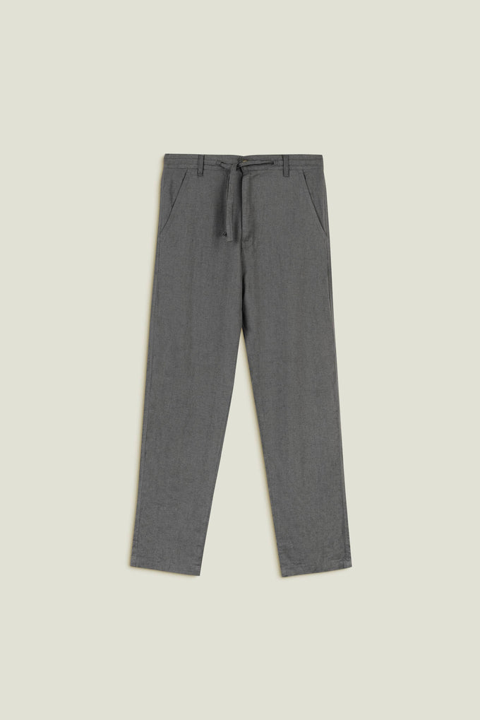 Pantaloni in lino Agave a gamba dritta