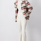 Blazer a quadri con bottoni dorati in misto cotone
