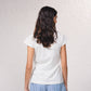 T-shirt aderente con applicazione floreale