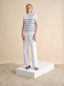 Gilet in maglia a righe in cotone