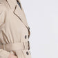 Trench lungo in gabardina doppiopetto da donna
