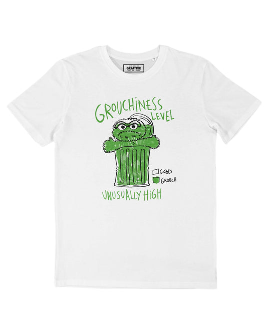 T-shirt unisex in cotone biologico con stampa “Grouchiness Level”