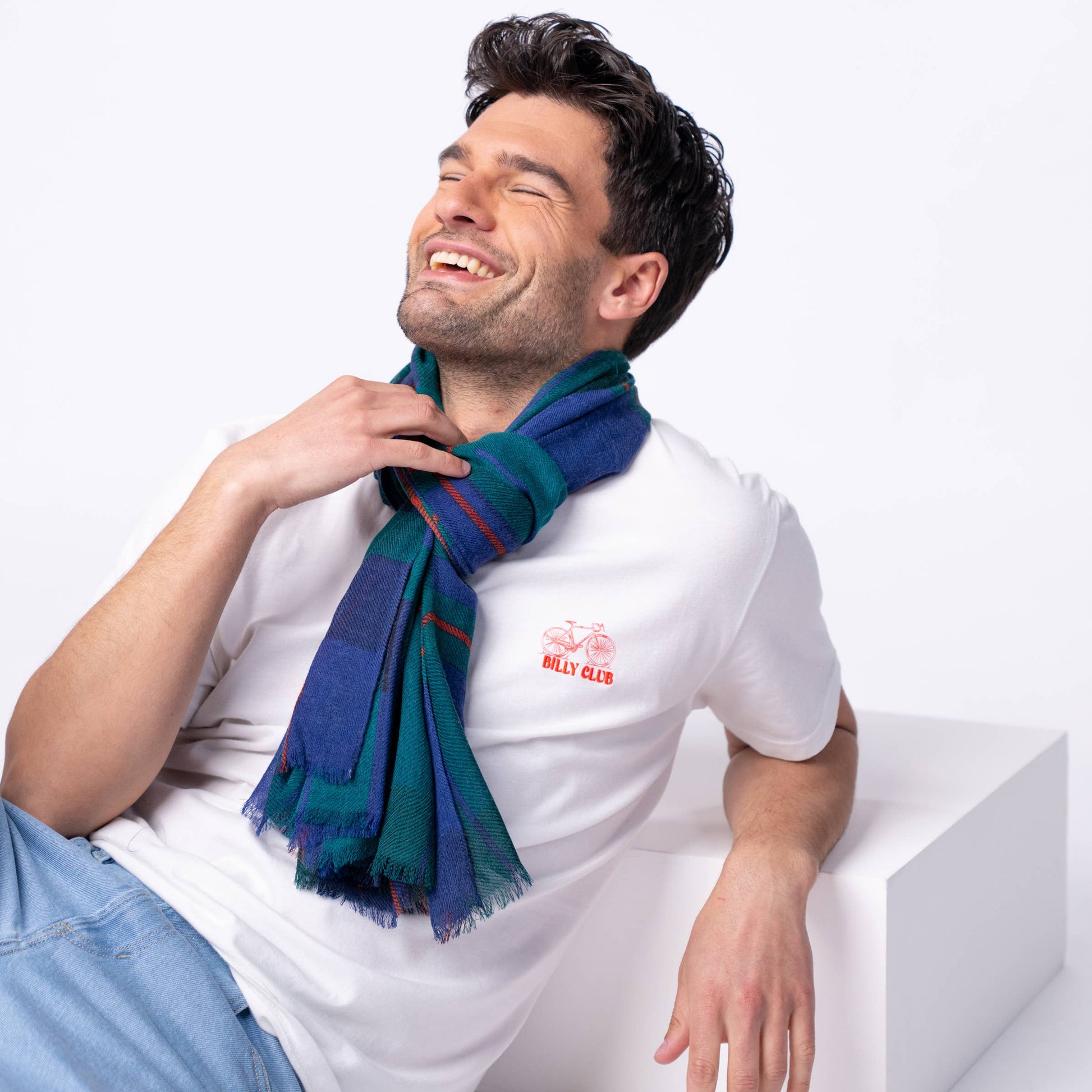 Foulard uomo in 100% lana a quadri Tanguy