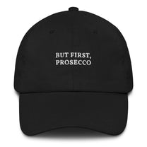 Cappellino da baseball “But First, Prosecco” ricamato