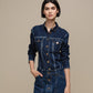 Abito chemisier in denim da donna