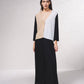 Giacca in maglia color block con scollo a V