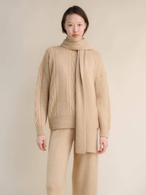 Sciarpa a coste in misto cashmere