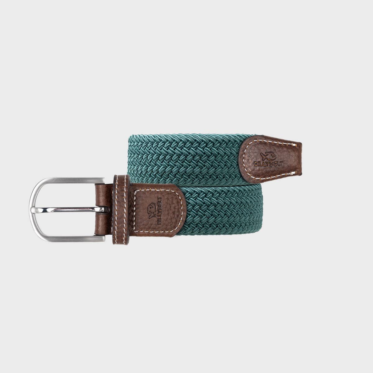 Cintura elastica intrecciata verde pino