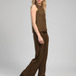 Pantaloni a vita alta ampi color militare