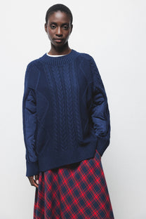 Maglione a maglia strutturata con retro imbottito
