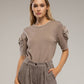 Maglia in cotone con maniche a rosetta