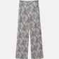 Pantaloni a sigaretta stampati con vita media