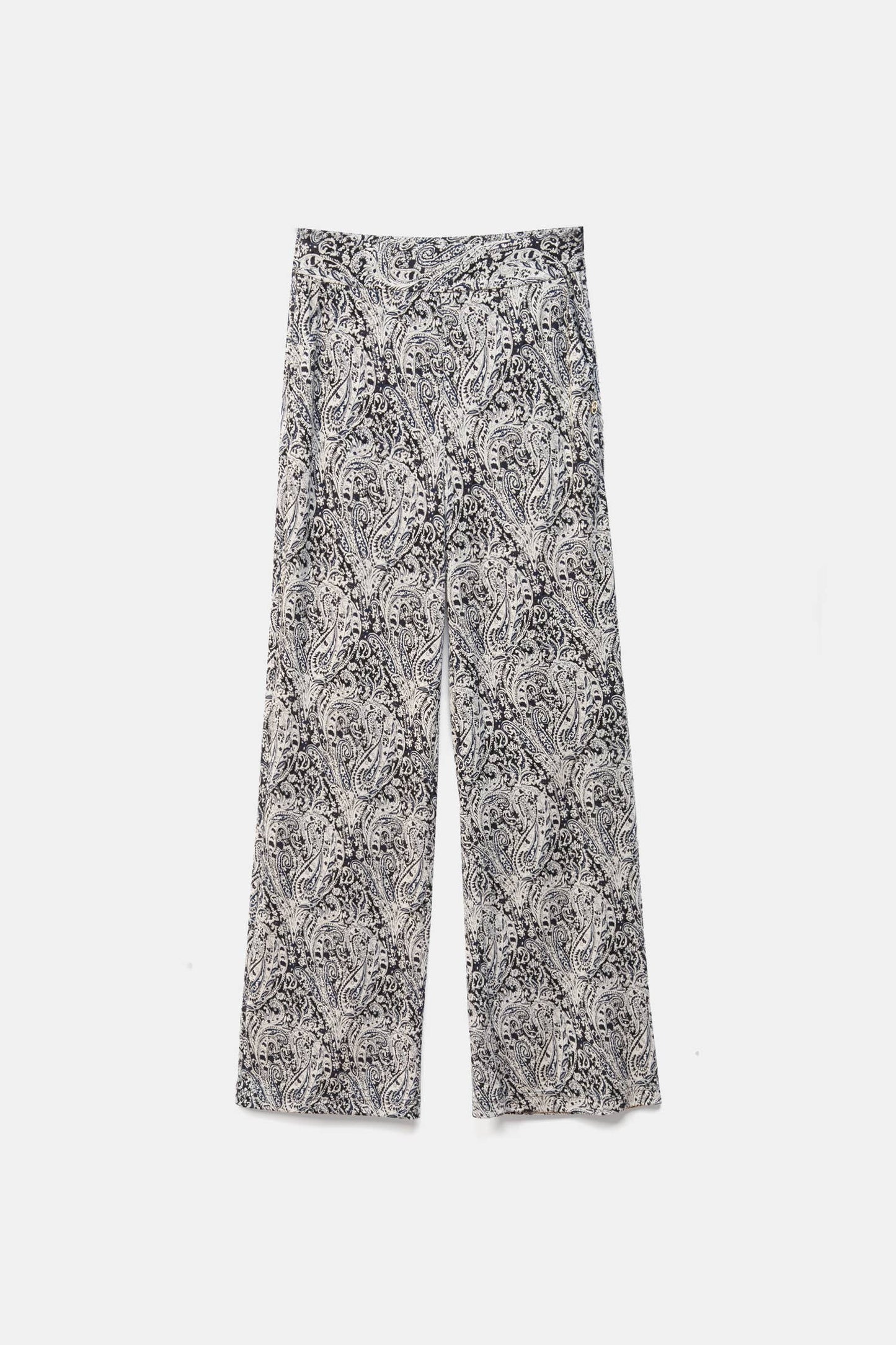 Pantaloni a sigaretta stampati con vita media