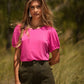 T-shirt in cotone con maniche elasticizzate