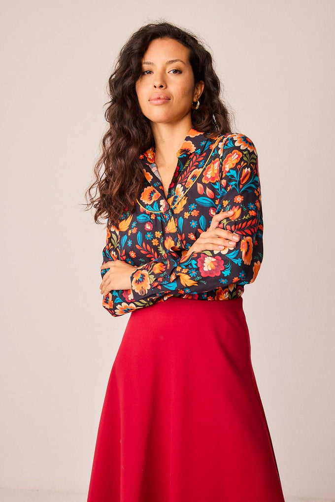 Camicia messicana Bellota floreale multicolor