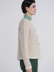 Giacca in maglia bouclé con scollo tondo