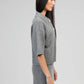 Maglione Norea grigio con colletto polo e bottoni gioiello