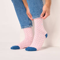 Calzini in cotone pettinato a pois rosa