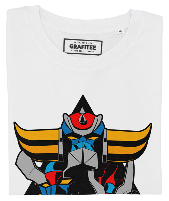 T-shirt unisex bianca con grafica manga Goldorack