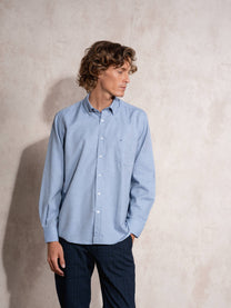 Camicia uomo in cotone misto con colletto button-down