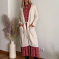 Cardigan lungo in maglia con cintura