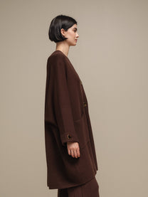 Cardigan cappotto in maglia oversize con bottoni