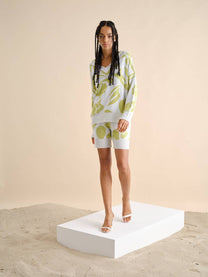Pantaloncini in maglia floreale