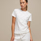 T-shirt Donna in Cotone Elasticizzato con Motivo a Rombi e Perle