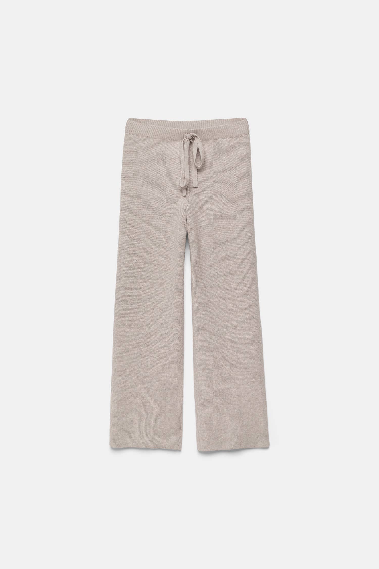 Pantaloni in maglia liscia a vita alta con coulisse