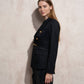 Blazer doppiopetto nero con bottoni dorati