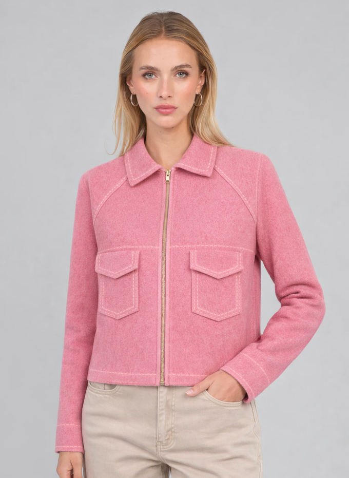 Giacca Niba fucsia con zip