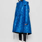 Parka imbottito lungo con cappuccio staccabile blu reale