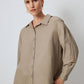 Camicia oversize con maniche ricamate in maglia