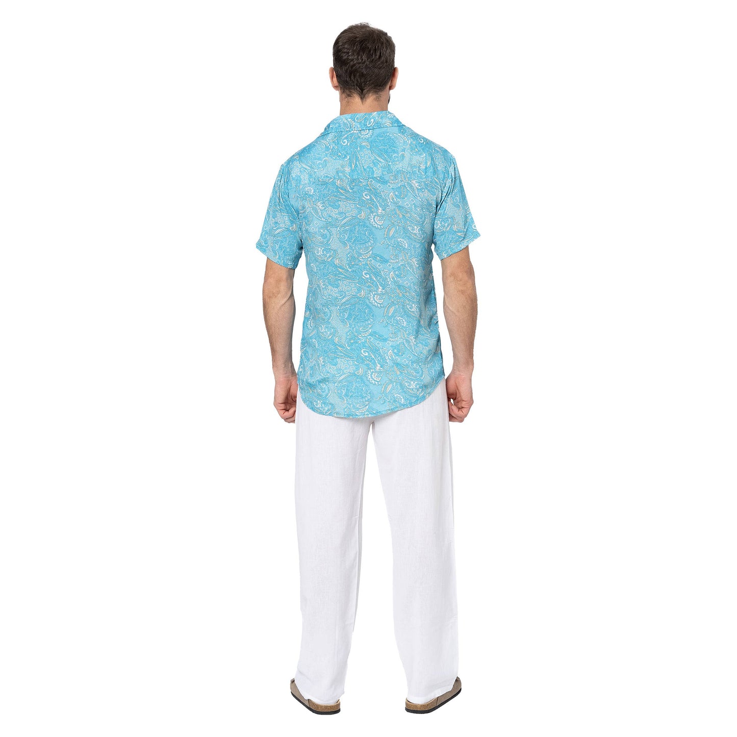 Camicia estiva uomo a manica corta fantasia paisley