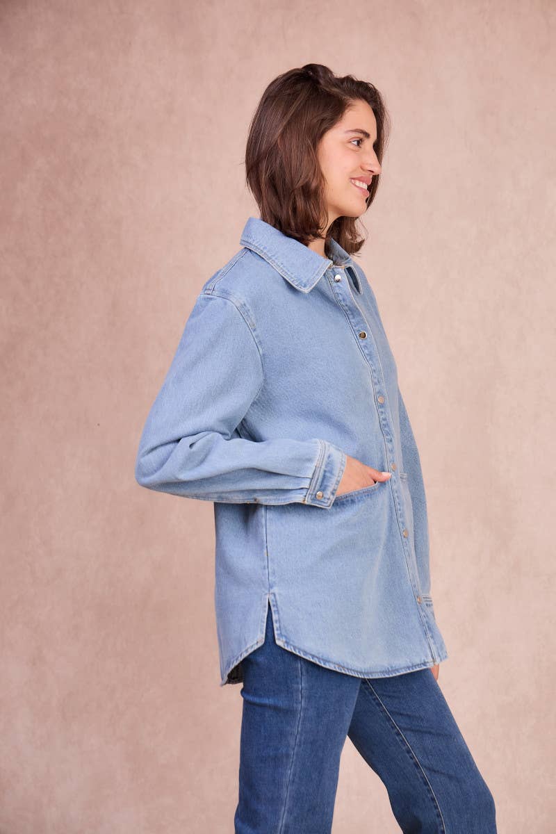 Sovracamicia in denim Gilda oversize