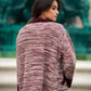 Cardigan cappotto in maglia melange con collo a scialle