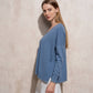 Maglione a maglia con scollo a V in viscosa con lurex