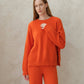 Maglione girocollo a coste con spacchi laterali in misto cashmere