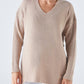 Maglione a coste con scollo a V
