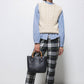 Pantaloni slim a quadri in cotone