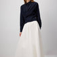 Camicia avvolgente in popeline blu navy in misto cotone