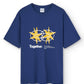 T-shirt Star blu navy in cotone biologico