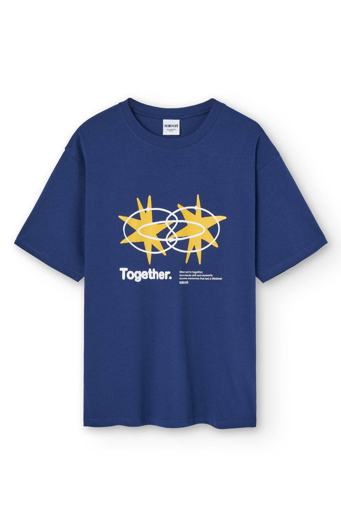 T-shirt Star blu navy in cotone biologico