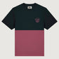 T-shirt unisex bicolor uva e nero con logo ricamato