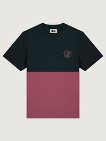 T-shirt unisex bicolor uva e nero con logo ricamato