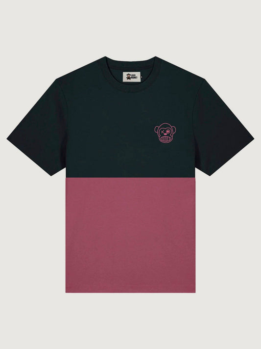 T-shirt unisex bicolor uva e nero con logo ricamato