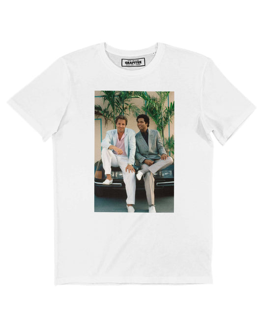 T-shirt fotografica “Two Cops in Miami” in cotone biologico